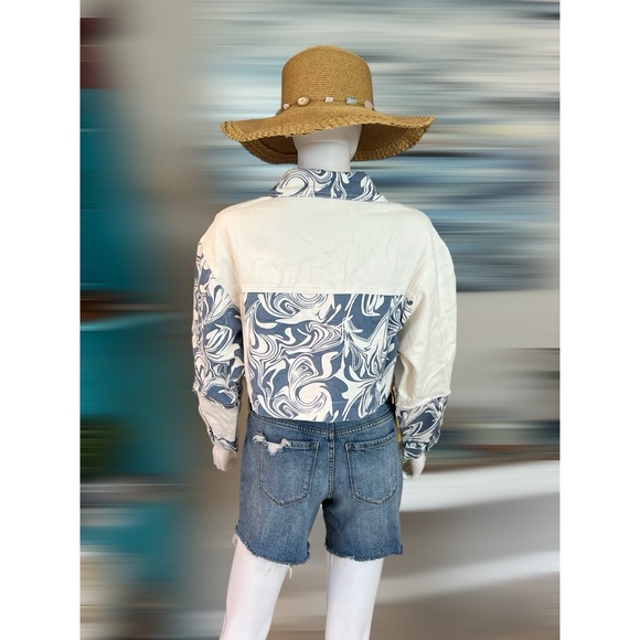 Super cute color block jean jacket S M L - Picture 4 of 7